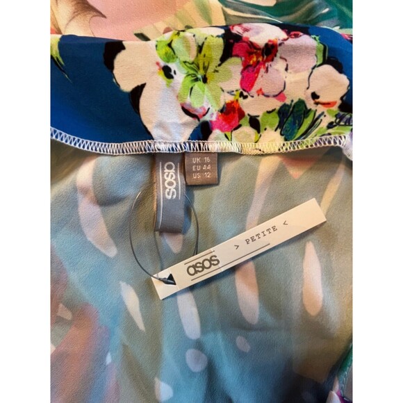 NEW ASOS‎ Strappy Botanical Mini Dress Short Lightweight Flowy Multicolor 12 P - Picture 3 of 16